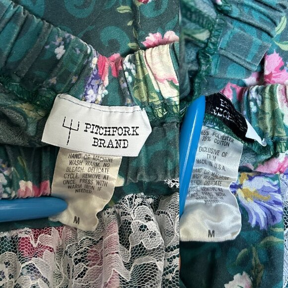 80s 90s vintage Pitchfork brand western skirt lace squaredancing circle floral. - Picture 7 of 8
